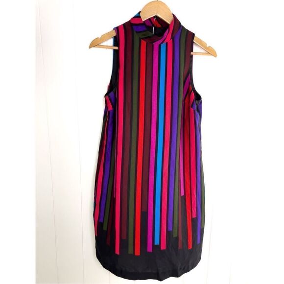 Trina Turk Logan Striped Shift Dress Size 2 Retro Multicolored - Picture 2 of 12